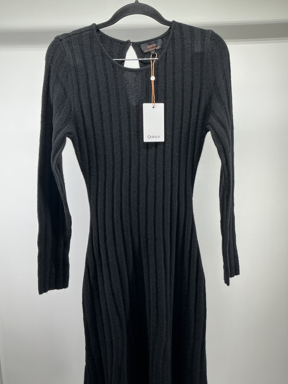 Mongolian Cashmere Wide-Rib Midi Dress